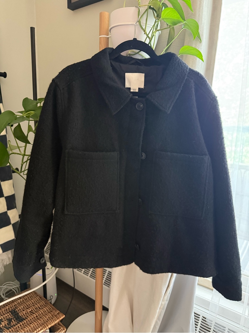 Cropped Wool Blend Winter Coat